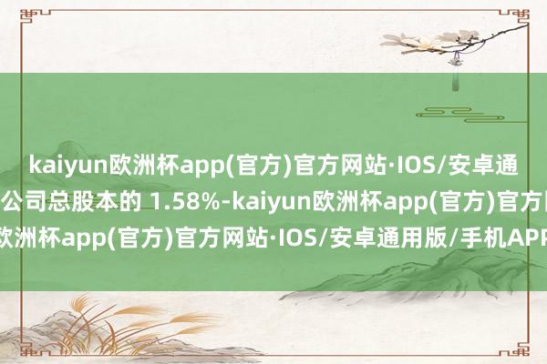 kaiyun欧洲杯app(官方)官方网站·IOS/安卓通用版/手机APP下载 占公司总股本的 1.58%-kaiyun欧洲杯app(官方)官方网站·IOS/安卓通用版/手机APP下载