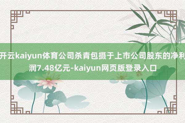 开云kaiyun体育公司杀青包摄于上市公司股东的净利润7.48亿元-kaiyun网页版登录入口