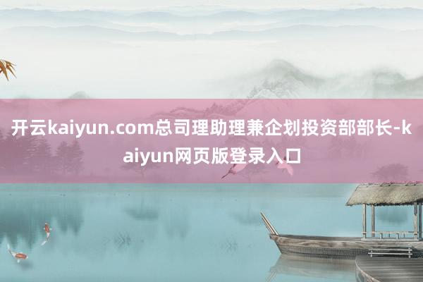 开云kaiyun.com总司理助理兼企划投资部部长-kaiyun网页版登录入口